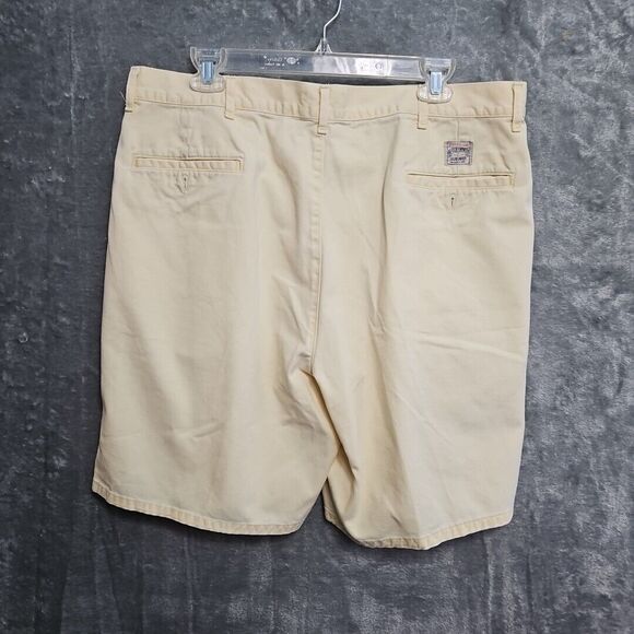 Polo Ralph Lauren Vintage Chino Shorts Mens 38 Yellow Pleated Cotton USA - Picture 2 of 11